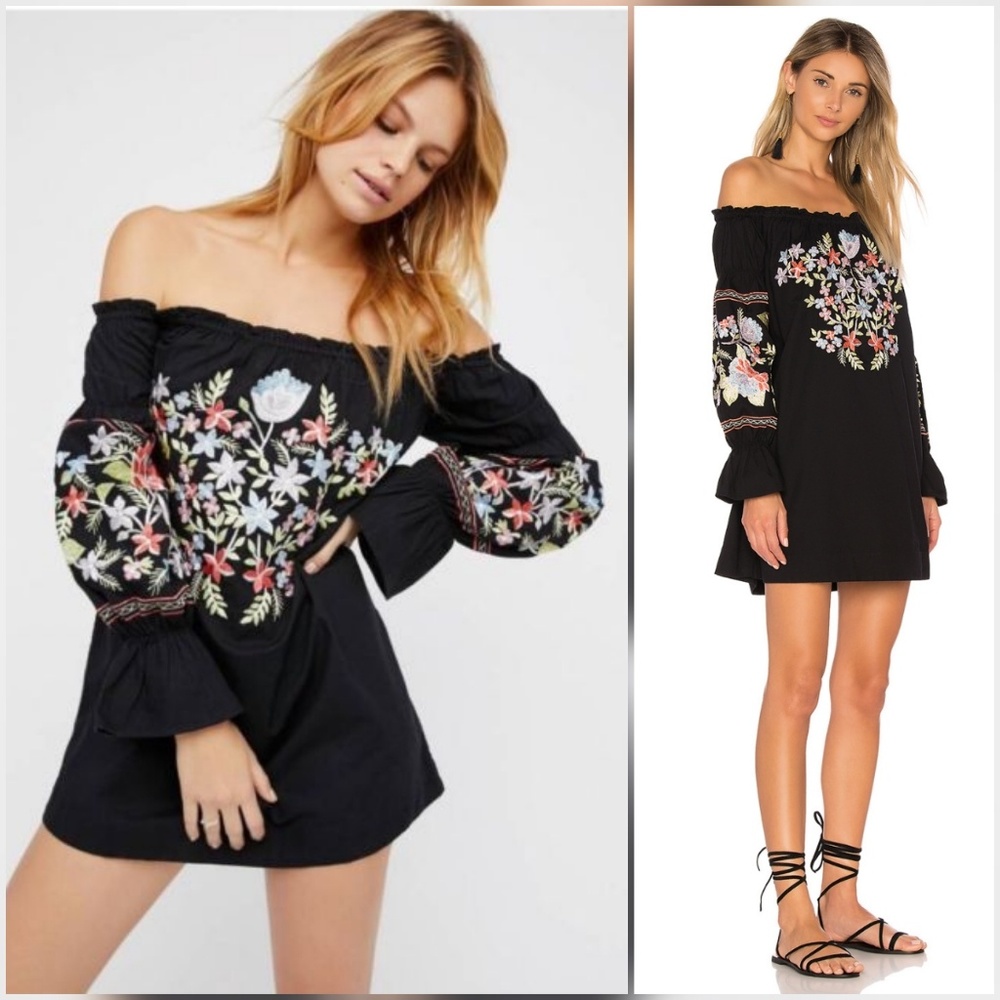 Free People Fleur De Jour Off the Shoulder Dress - Picture 4 of 8